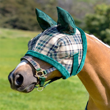 Masque de mouche à cheval en maille doux avec des oreilles