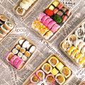 Plateau de cuisson à sushi en papier jetable avec couvercle transparent