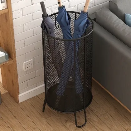 umbrella shelf at the door of the hotel