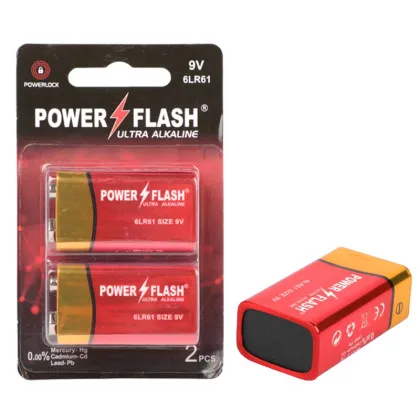 Competitive Price Power Flash Durable Brand 6LR61 9V Alkaline Battery