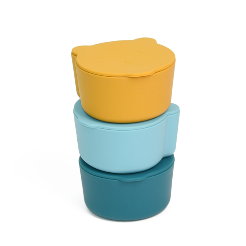 كوب الوجبات الخفيفة المحمول من السيليكون من بيبي بير مع غطاء