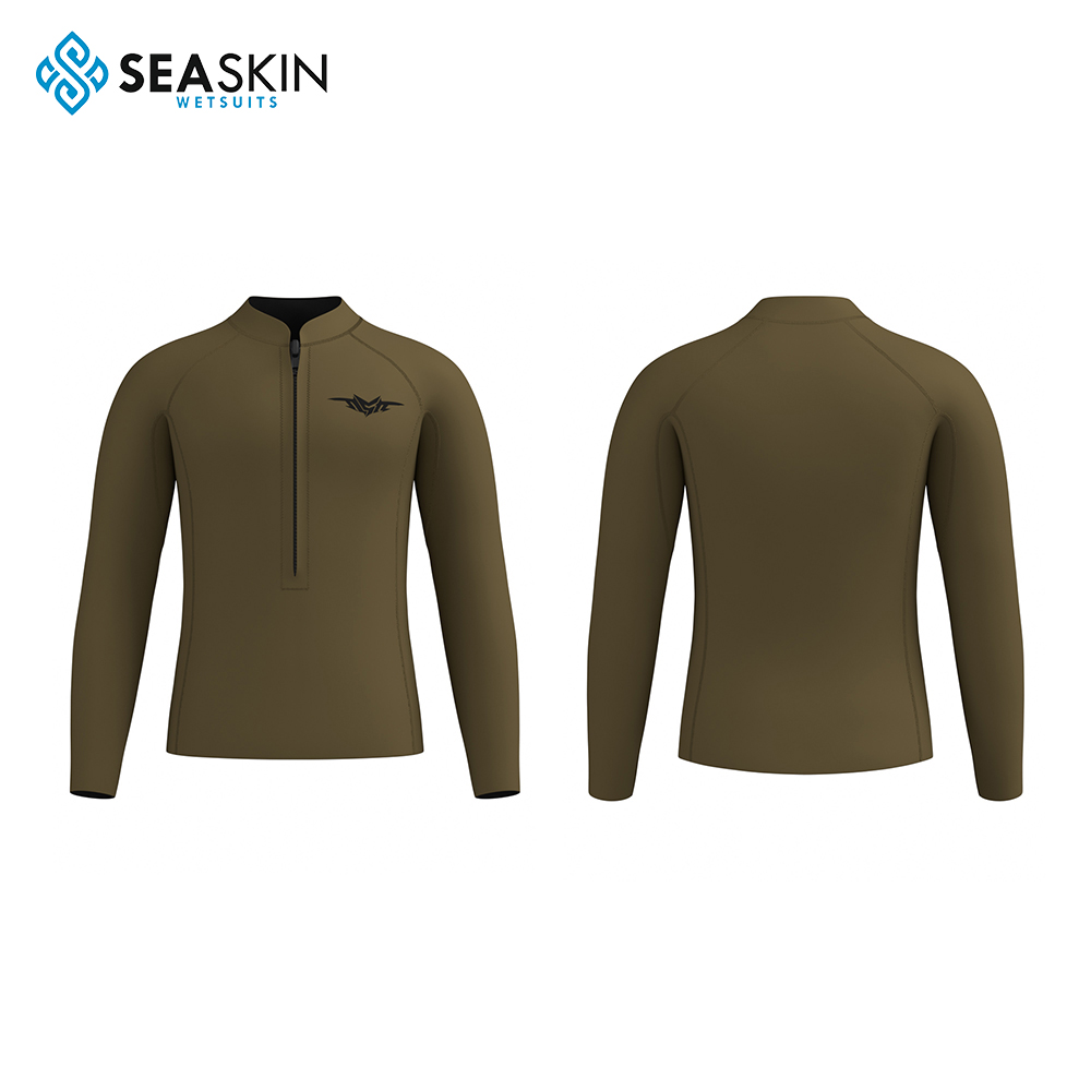 Seaskin Front Zip Mens Wetsuit Top for SUP