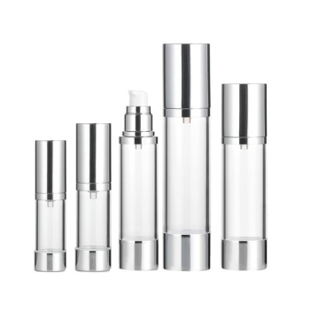 Premium Clear and Silver Airless Pump Bottles - 15ml to 120ml