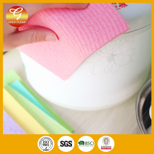 Wavy cellulose sponge cloth