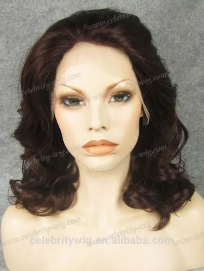 Reddish color medium length lace front hair synthetic lace wig