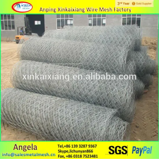 hot galvanized gabion box / hexagonal wire netting made in china