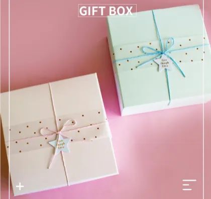 Elegant Pink Gift Box Blue Gift Box