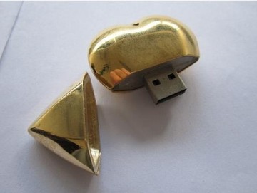 Business Gift of Golden Heart USB Flash Drive with Low Price