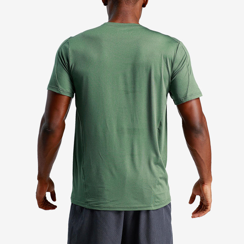 Camiseta de rendimiento deportivo activo de humedad de la humedad de los hombres