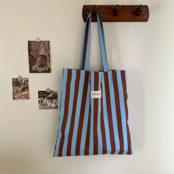 Travel Zipper Eco Customized Canvas Tote Shopping Bag