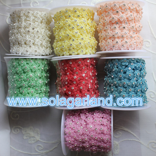 10 Yard Per Roll Flower Rhinestone Flower Ribbon