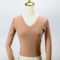 V-neck knitted long sleeves