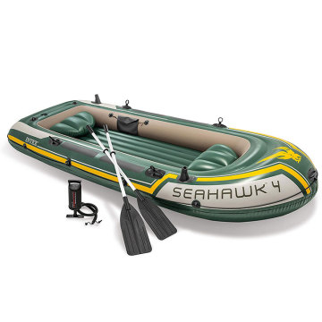 Intex Seahawk 4 Kayak Asli: Perahu Fishing PVC Hijau Tiup untuk 4 Orang