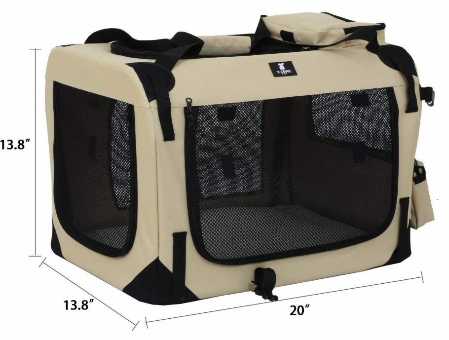 3-Door Folding Soft Dog Crate