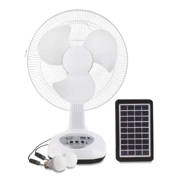12 Inch Portable Rechargeable Solar Power Fan with LED - Table or Stand