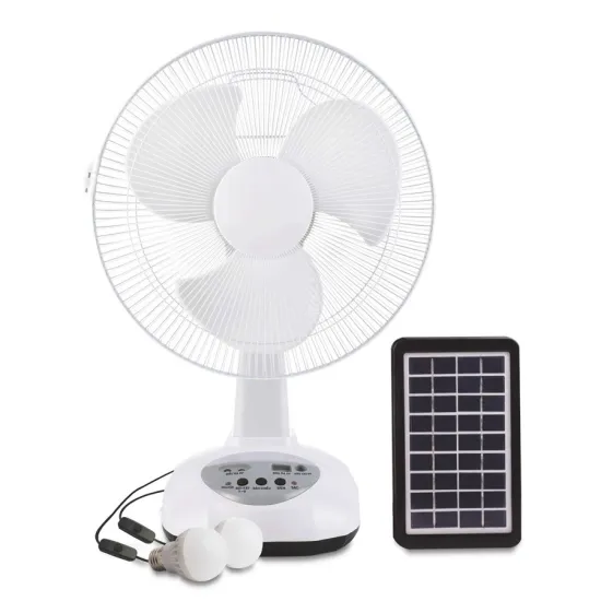 12 Inch Portable Rechargeable Solar Power Fan with LED - Table or Stand