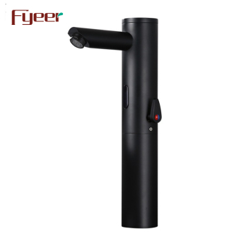 Black Countertop Battery-Powered Touchless Automatic Sensor Mixer Faucet