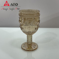 Xícara de goblet de vidro âmbar xícara de drinque de cristal