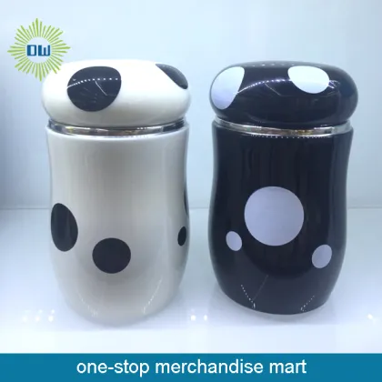 Black and White Pot Stainless Steel Thermos Flask