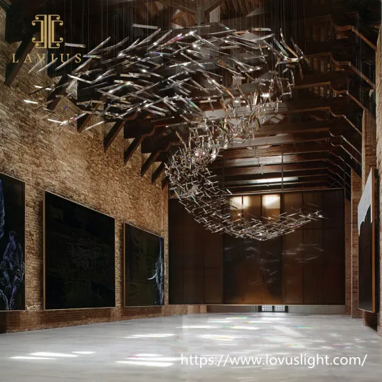 Custom trendy design glass chandelier for lobby