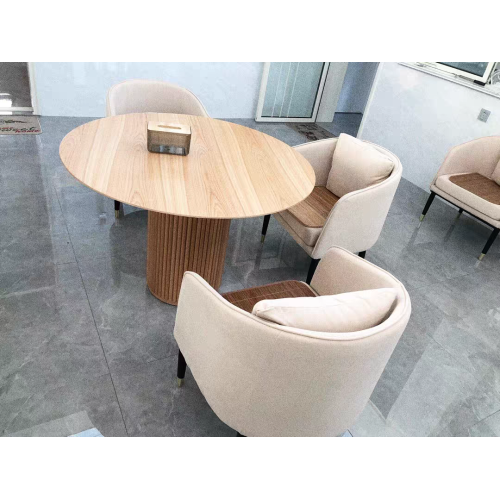 Modern Round Solid Wood Dining Table Restaurant Furniture