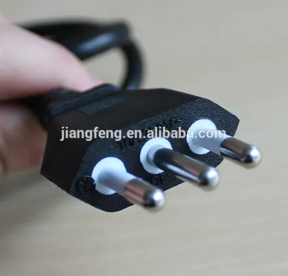 Italy IMQ CEI 3 Round Pin Plug With Grounding power cord to IEC C17