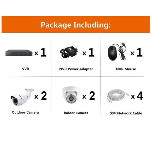 4chs HD 2.0MP POE NVR KITS