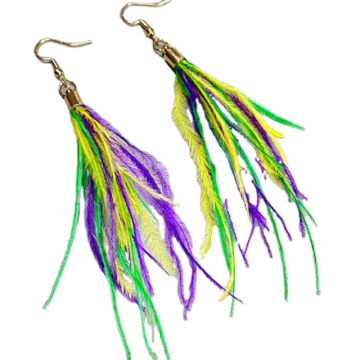 Carnival Fashion Purple Green Gold Exaggerated Mardi Gras Earrings Wholesale