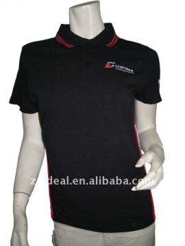 Women's' knitted spandex/cotton F1 short sleeve polo shirt
