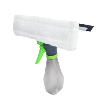 Popular 3-in-1 Spray Scrub Scrape Microfiber Window Squeegee with Bottle for Shower, Car, and Windows