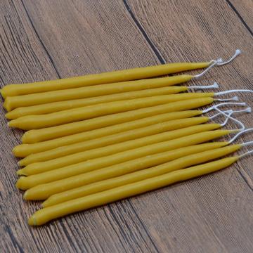 Natural Yellow Long Beeswax Hanukkah Candles