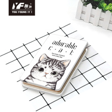 Diário de capa de capa de metal fofo adorável de gato personalizado diário de capa dura