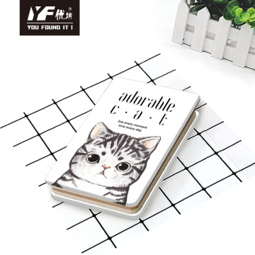 Diario de tapa dura de la cubierta dura de la cubierta de metal linda de estilo de gato adorable