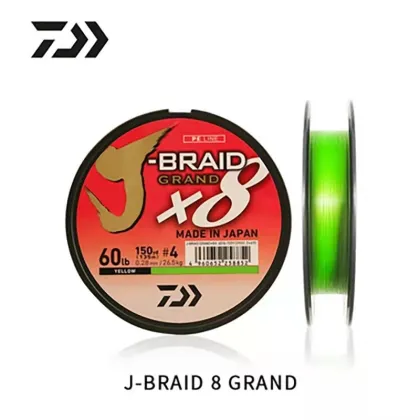 Original Daiwa J-Braid Grand PE Fishing Line 8 Strands 150m/300m 10lbs-100lbs
