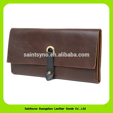 16498 Long light style genuine leather card holder flip card holder