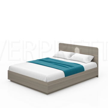 Wooden Double Bed with Mattress for Bedroom