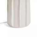 Ribbed Ceramic Table Lamp Cream Glossy Fabric Shade