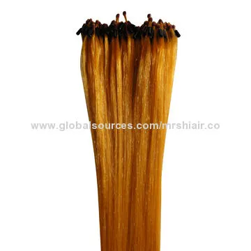 18-inch Orange Color Silk Straight Micro Loop Ring Hair Extensions