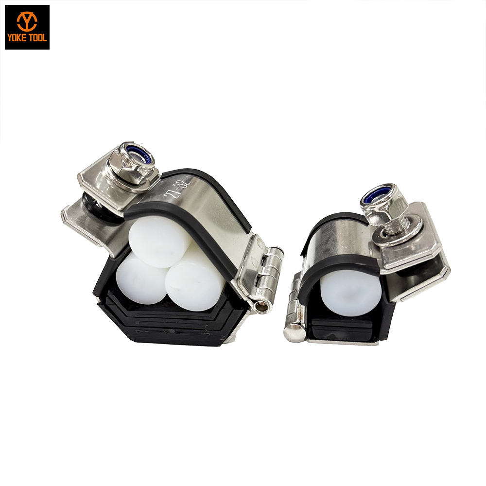 Кабельная скоба-трилистник IEC 61914, нержавеющая сталь 316L FF-T2733 с болтом M8