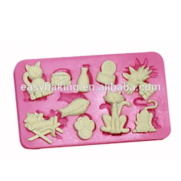 Wholesale Cake Decorating Supplies Cat Pig Silicone Fondant Mold