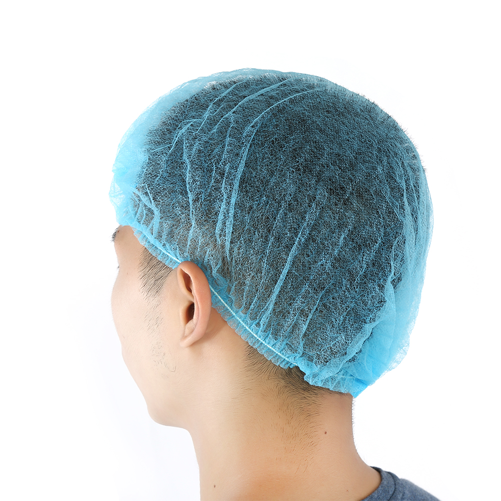 100pcs Disposable Women Men Eyebrow Tattoo Anti Dust Sterile Hat Pleated Elastic Mesh Shape Non-woven Bath Hat Makeup Supplies