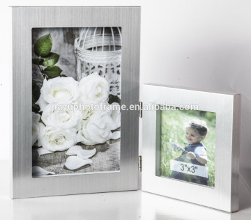 Shiny aluminum horizontal double sided picture frame
