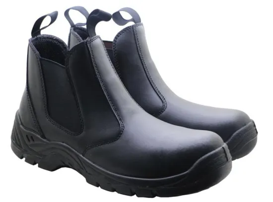 pu sole steel toe genuine leather no lace work boots