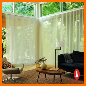 Curtain times White Vertical Blind in motorized living room