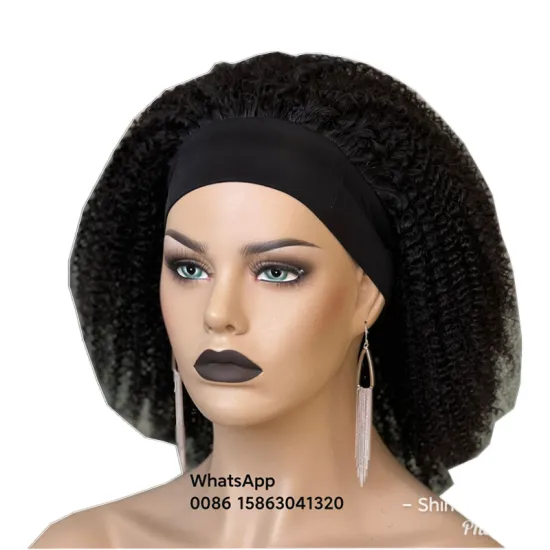 100% Human Hair Afro Kinky Curly Brazilian Headband Wig for Black Women