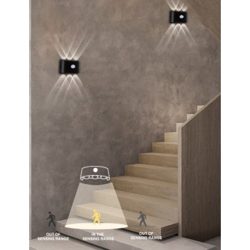 Luz de pared led impermeable de aluminio con sensor infrarrojo