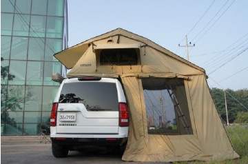New Design 4X4 Accessories Outdoor Sports Aluminium Pole Material Poly Cotton Folding Camping Car Roof Tent for Sale