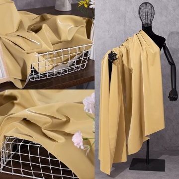 PU Leather Upholstered Seat Cushion - Light Yellow Wear-resistant Fabric
