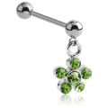 Bedah Steel Staright Barbell dengan Jeweled Flower