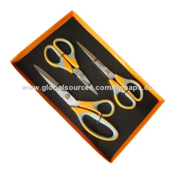 3 Pieces Office Scissors, Plastic Handles, Easy to Use